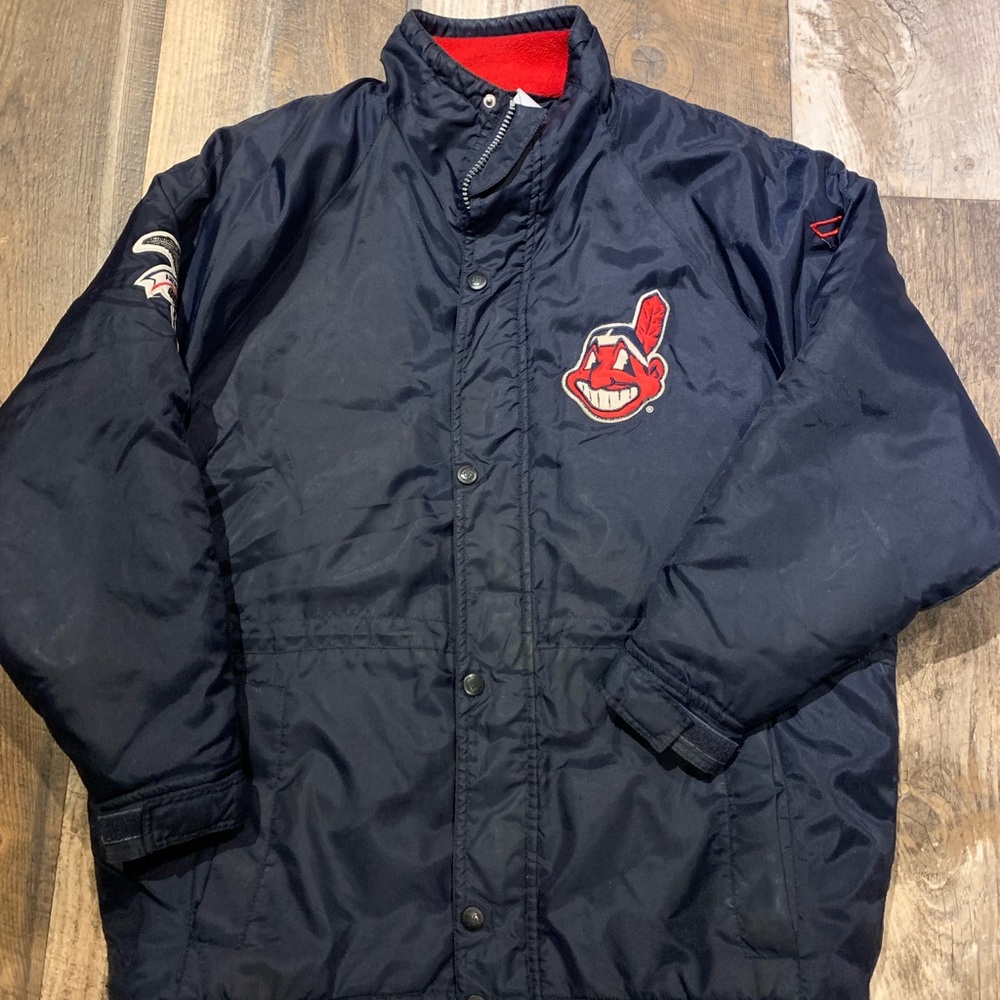 Cleveland Indians Men Medium Fits Large  MLB Baseball Mirage Winter Coat Vintage